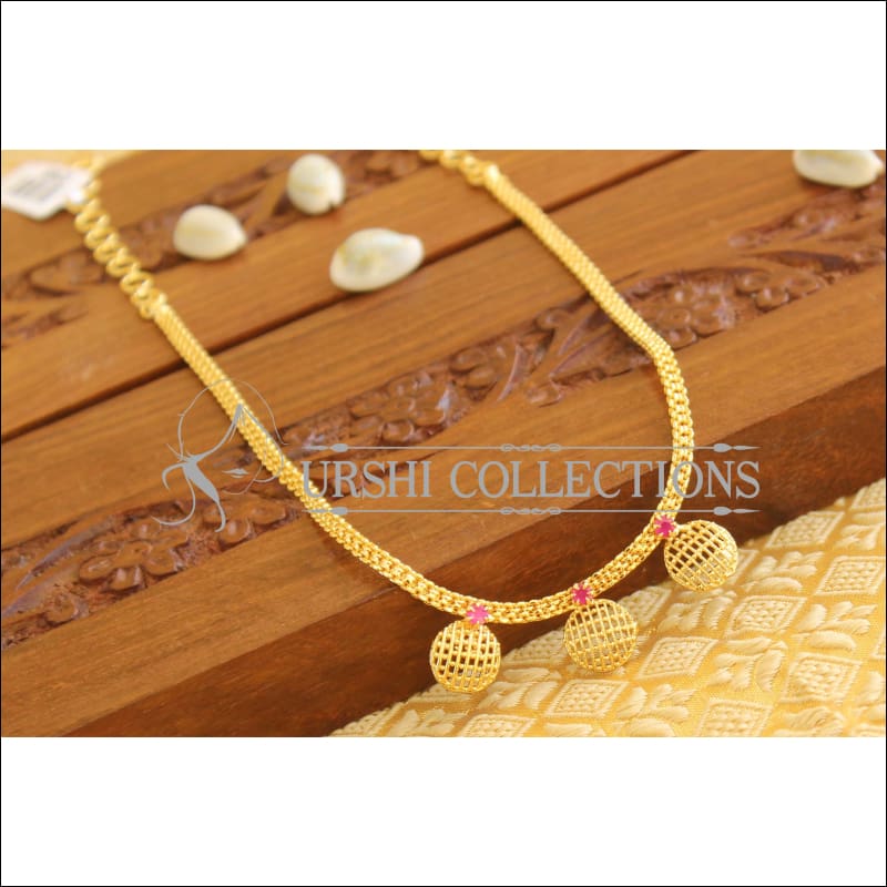 Designer Gold plated Necklace set M834 - pink - Necklace Set