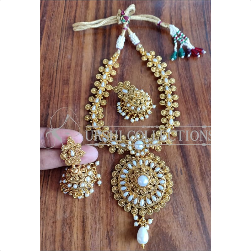 DESIGNER GOLD PLATED NECKLACE SET UTV1142 - Necklace Set
