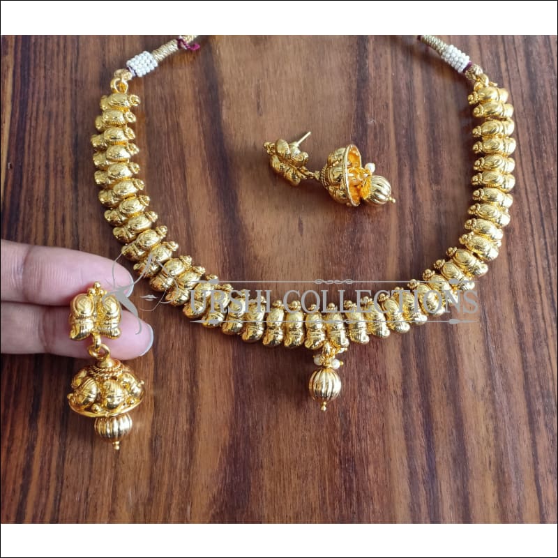 DESIGNER GOLD PLATED NECKLACE SET UTV878 - Necklace Set