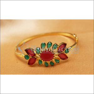Designer Gold Plated Openable Kada UC-NEW1719 - Red & Gren - Bracelets