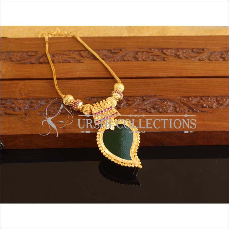 Designer Gold Plated Palakka Mango Necklace M2080 - Set