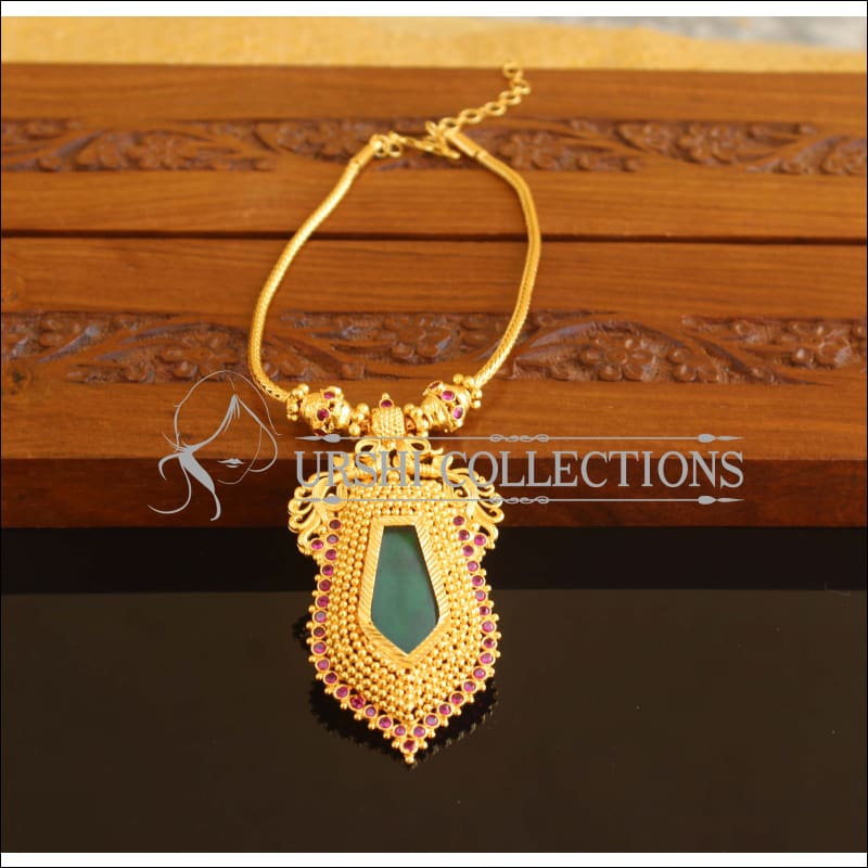 Designer Gold Plated palakka Necklace M2072 - Set