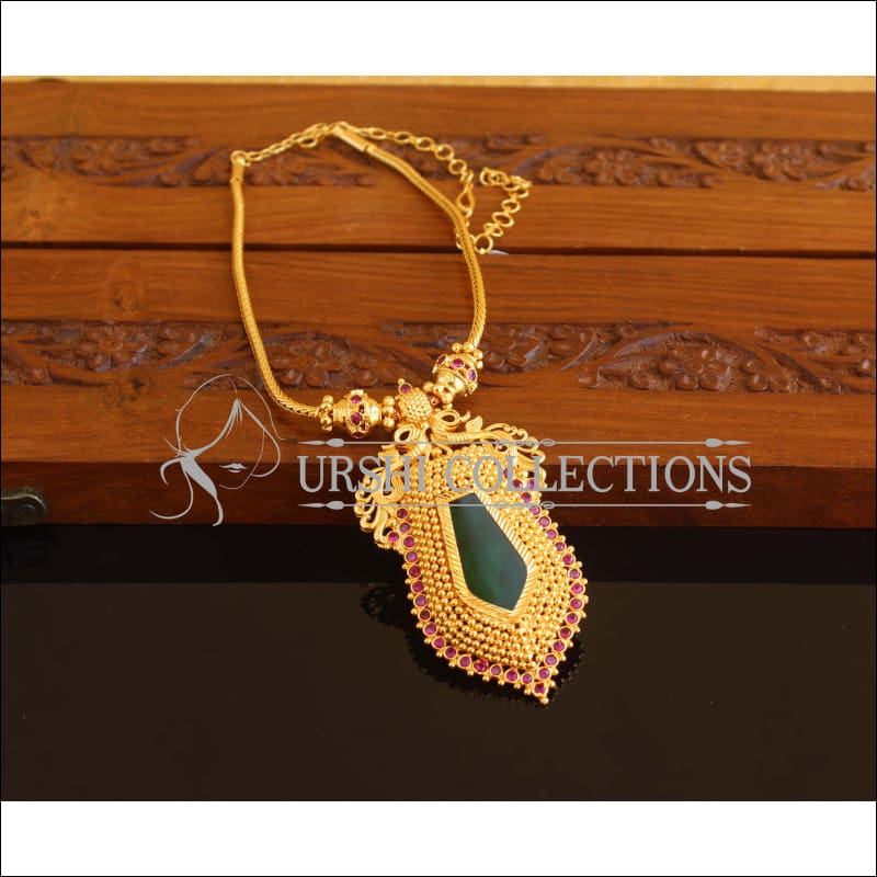 Designer Gold Plated palakka Necklace M2072 - Set