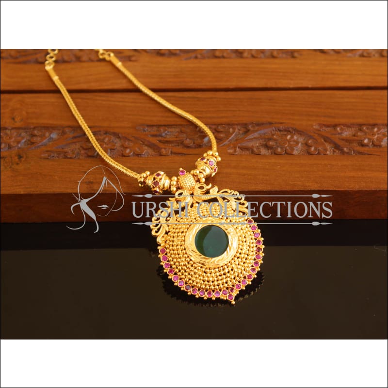 Designer Gold Plated Palakka Necklace M2074 - Set
