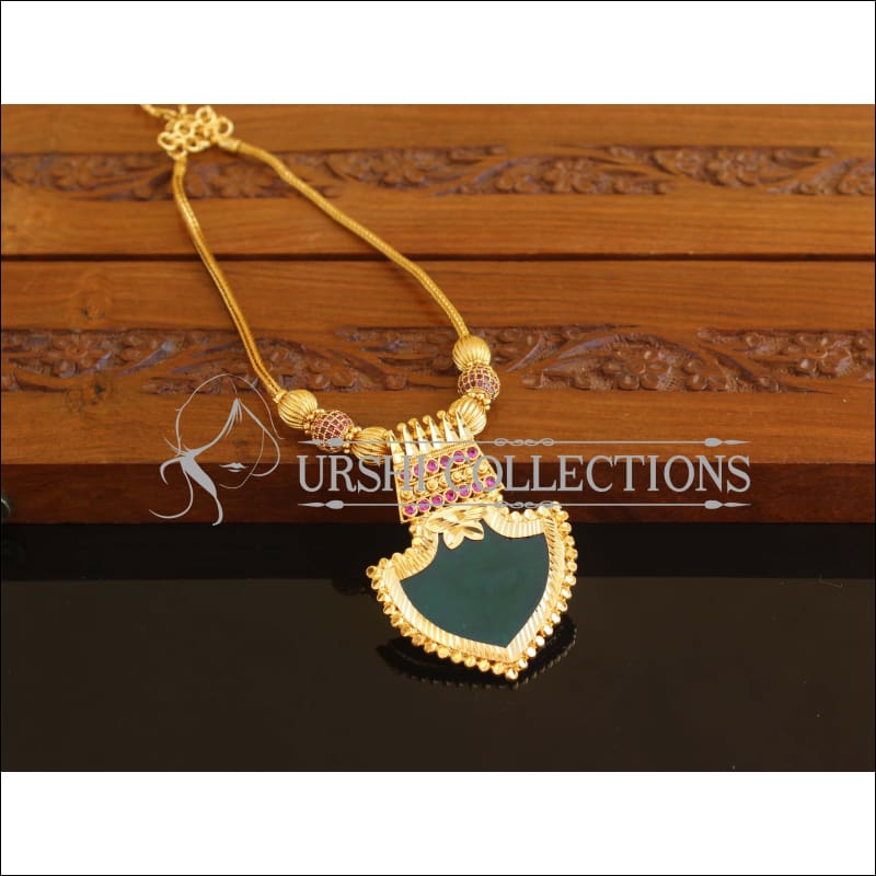 Designer Gold Plated Palakka Necklace M2079 - Set