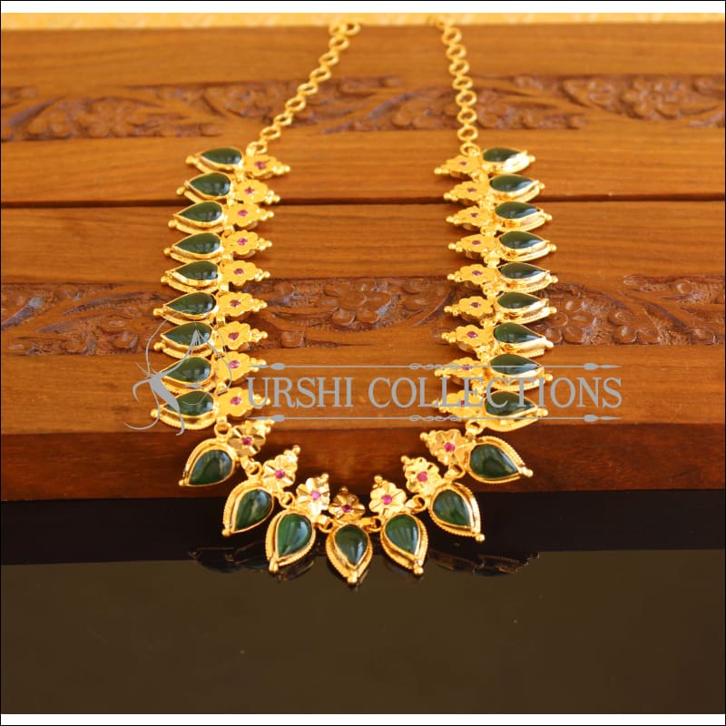 Designer Gold Plated Palakka Necklace M2091 - Set