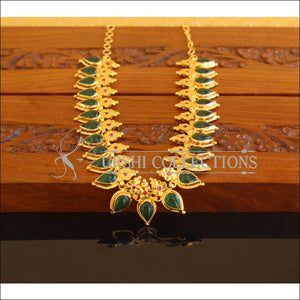 Designer Gold Plated Palakka Necklace M2091 - Set