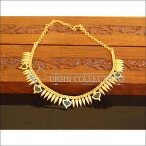 Designer Gold Plated Palakka Necklace M2092 - Set