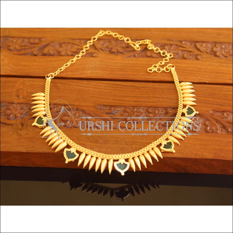 Designer Gold Plated Palakka Necklace M2092 - Set