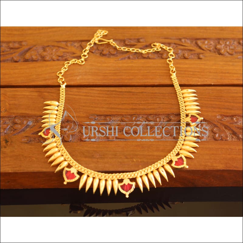 Designer Gold Plated Palakka Necklace M2094 - Set