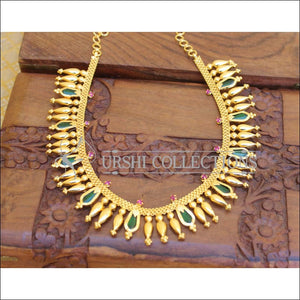 DESIGNER GOLD PLATED PALAKKA NECKLACE SET M43 - Necklace Set