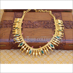 DESIGNER GOLD PLATED PALAKKA NECKLACE SET M43 - Necklace Set