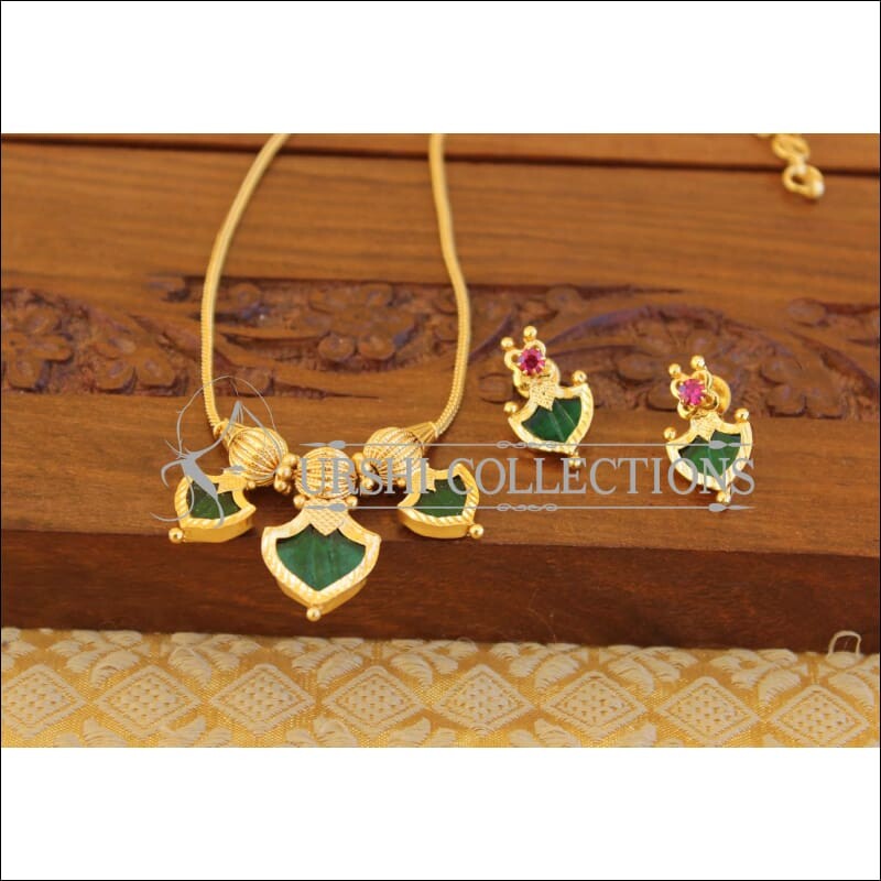 Designer gold plated palakka necklace set M906 - Necklace Set