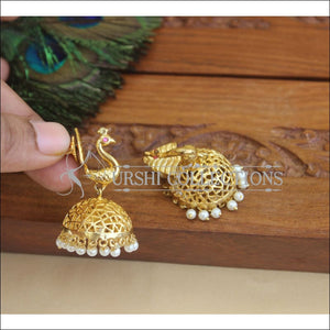 Designer Gold Plated Peacock Earrings M2882 - EARRINGS