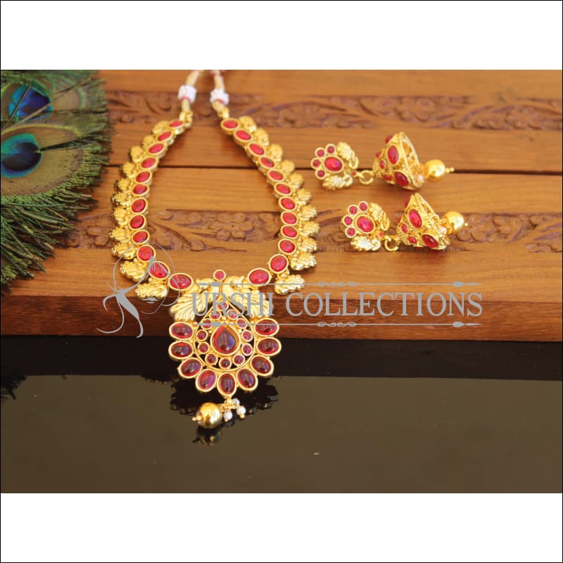 Designer Gold Plated Peacock Necklace M2325 - Set