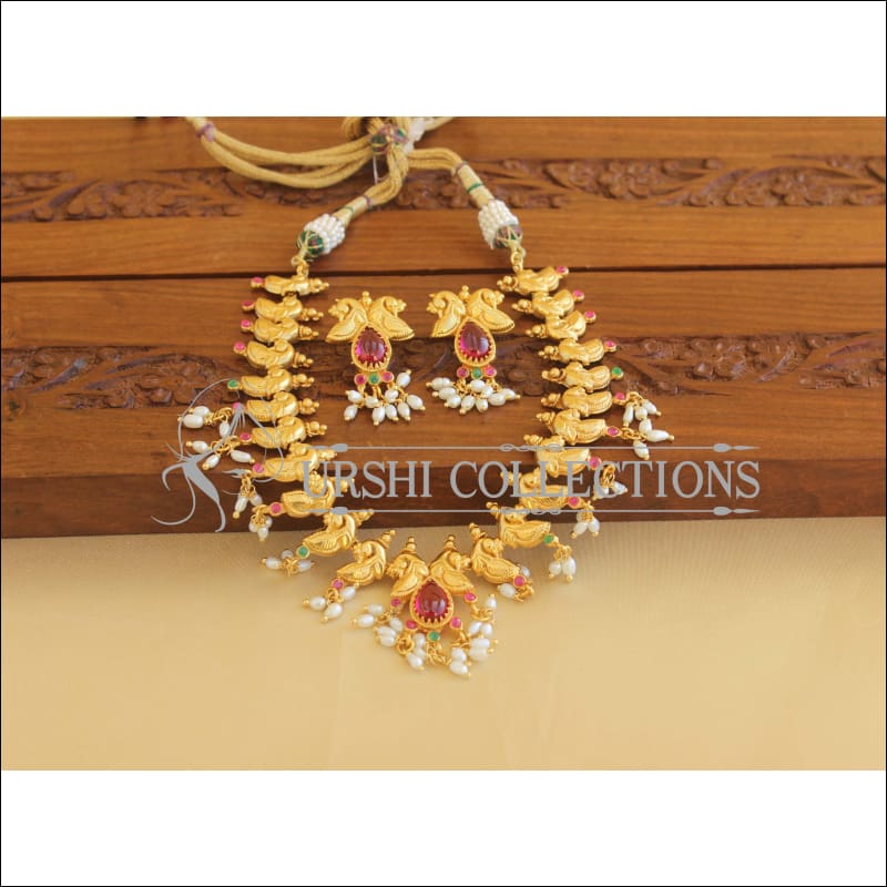 Designer Gold Plated Peacock Necklace Set M1884 - Necklace Set