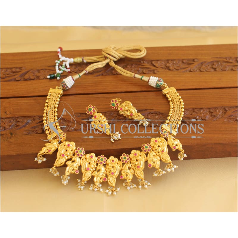 Designer Gold Plated Peacock Necklace Set M1885 - Necklace Set