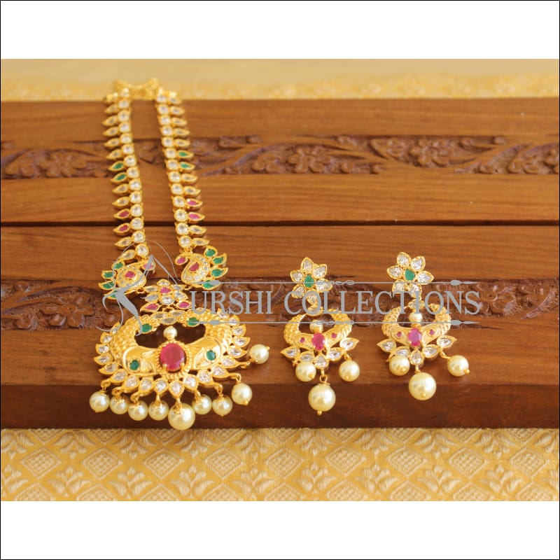 Designer Gold Plated Peacock Necklace Set M2012 - Necklace Set