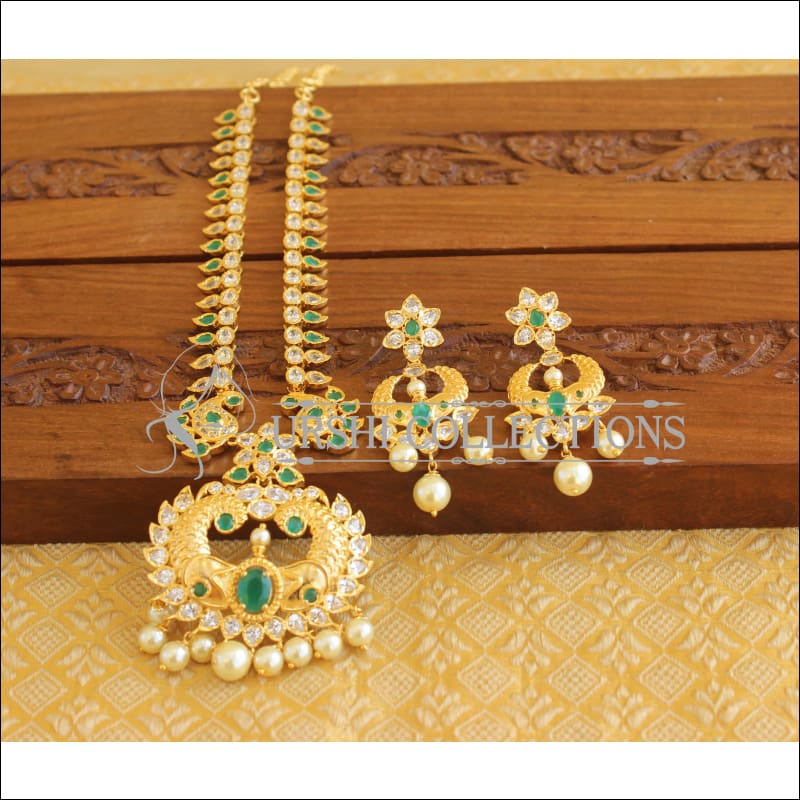 Designer Gold Plated Peacock Necklace Set M2013 - Necklace Set
