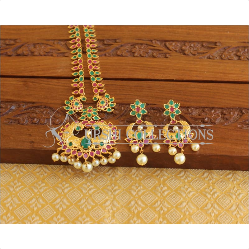 Designer Gold Plated Peacock Necklace Set M2014 - Necklace Set