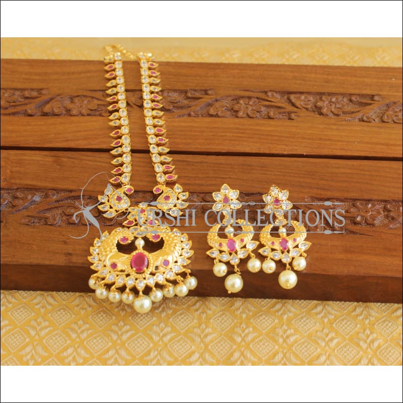 Designer Gold Plated Peacock Necklace Set M2016 - Necklace Set