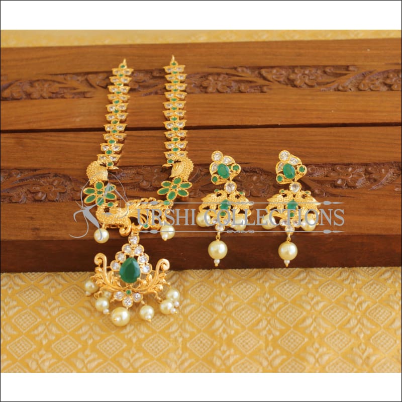 Designer Gold Plated Peacock Necklace Set M2018 - Necklace Set