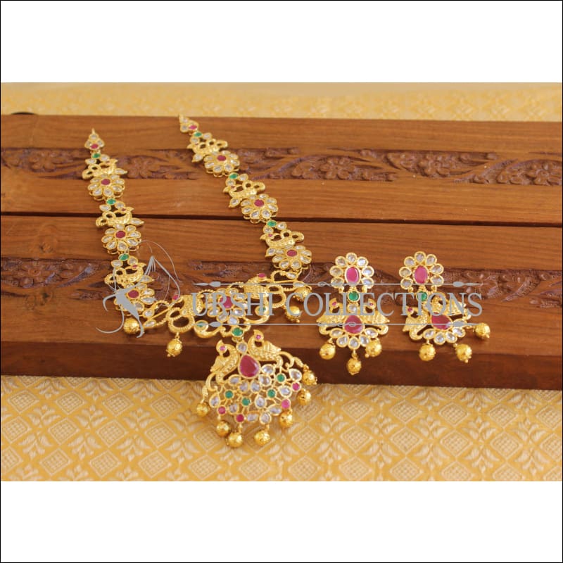 Designer Gold Plated Peacock Necklace Set M2020 - Necklace Set