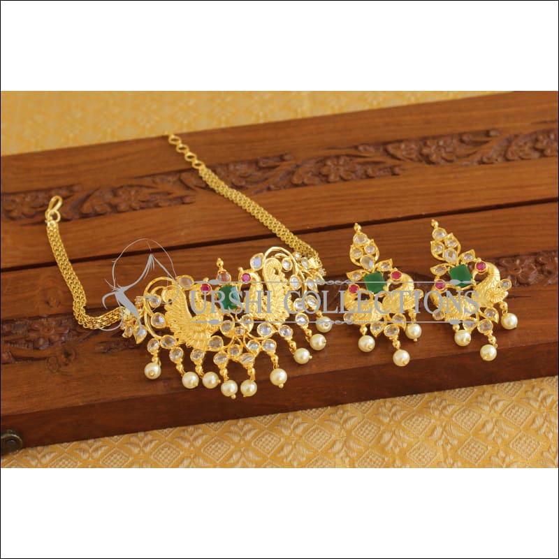 Designer Gold Plated Peacock Necklace Set M2033 - Necklace Set