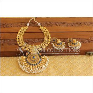 Designer Gold Plated Peacock Temple Necklace Set M2065 - Necklace Set