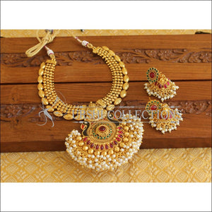 Designer Gold Plated Peacock Temple Necklace Set M2066 - Necklace Set
