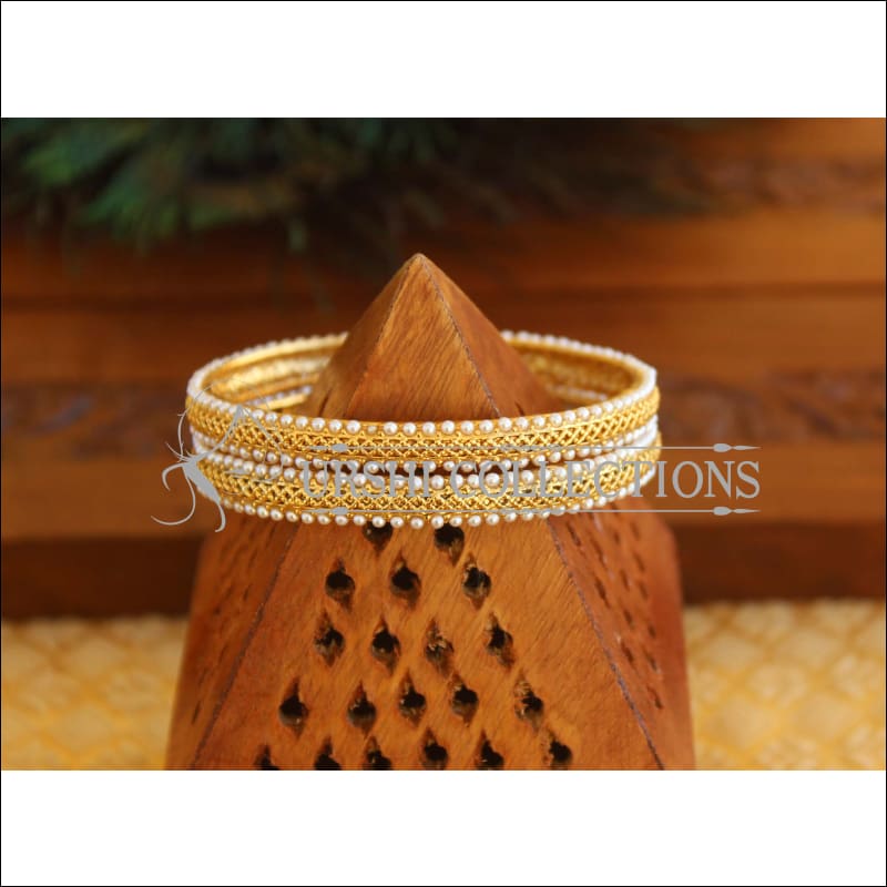 Designer Gold Plated Pearl Bangles M1752 - 2.6 - Bangles