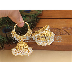 Designer Gold Plated Pearl Earrings M2867 - Earrings