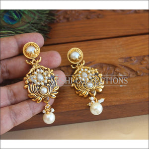 Designer Gold Plated Pearl Earrings M2922 - EARRINGS