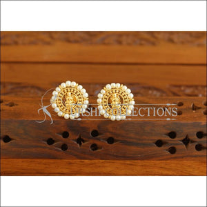 Designer Gold Plated Pearl Temple Earrings M1992 - Earrings