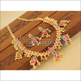 Designer Gold Plated Real Kempu Necklace Set M1165 - Necklace Set