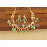 Designer Gold Plated Real Kempu Necklace Set M1166 - Necklace Set