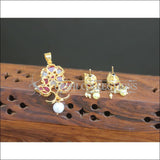 Designer Gold Plated Real Kempu Pendant Set M2518 - Pendant Set