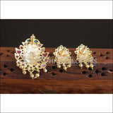 Designer Gold Plated Real Kempu Temple Pendant Set M2519 - Pendant Set