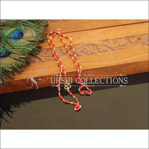 Designer Gold Plated Red beads Chain M2404 - Necklace Set