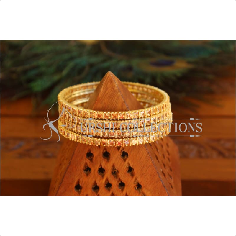 Designer Gold Plated Ruby Bangles M1724 - 2.6 - Bangles
