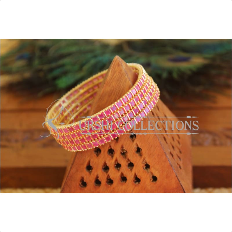 Designer Gold Plated Ruby Bangles M1726 - 2.4 - Bangles