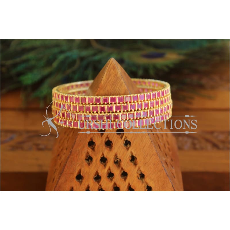 Designer Gold Plated Ruby Bangles M1726 - 2.6 - Bangles