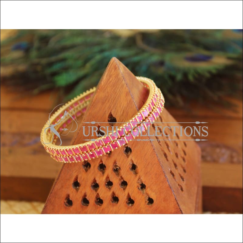 Designer Gold Plated Ruby Bangles M1728 - 2.4 - Bangles