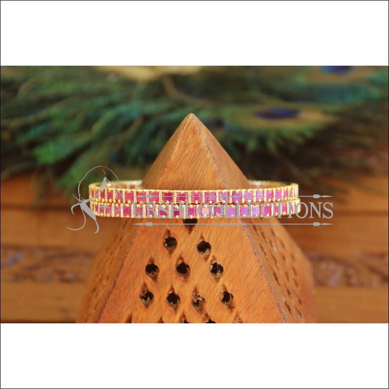 Designer Gold Plated Ruby Bangles M1728 - 2.4 - Bangles