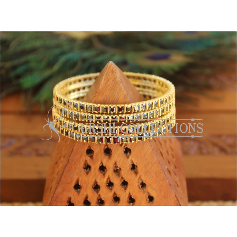 Designer Gold Plated Ruby Bangles M1729 - 2.10 - Bangles