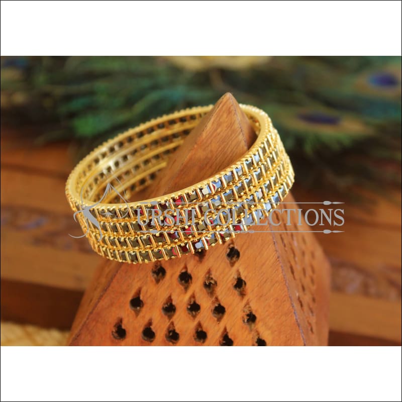Designer Gold Plated Ruby Bangles M1729 - 2.4 - Bangles