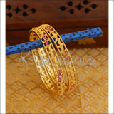 Designer Gold plated ruby bangles M775 - Bangles