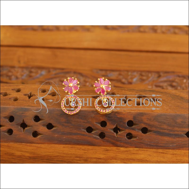Designer Gold plated Ruby earrings M2259