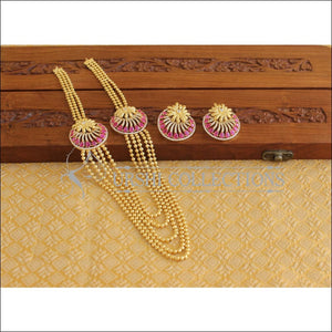 Designer Gold Plated Ruby Layer Necklace Set M1985 - Necklace Set