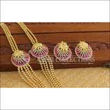 Designer Gold Plated Ruby Layer Necklace Set M1985 - Necklace Set